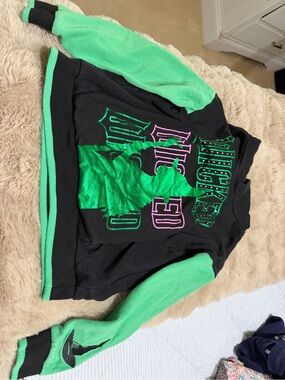 Kids Black & Green Graphic Pullover Sweatshirt and Gap Sweater Dress
